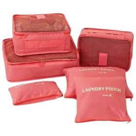 Set 6 Organizadores De Equipaje De Viaje Bolsa Ropa Interior Color Rojo