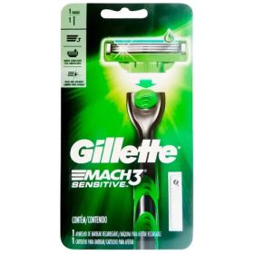 Maquina para afeitar recargable mach3 sensitive 1u gillette