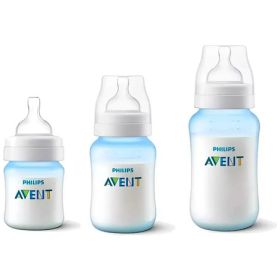 Kit Triple Mamaderas Avent Scy119/20 125ml 260ml 330ml Azul
