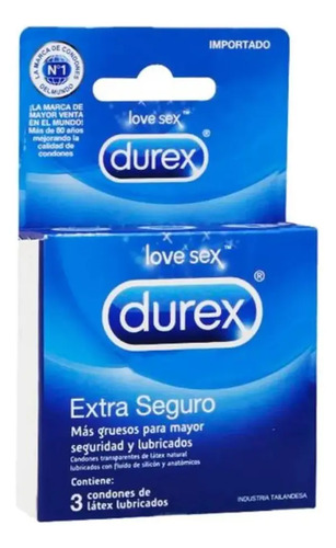 D_977459-Mlc101585365493_122025-O.jpg Durex Extra Seguro Cj 3 Condones De Látex Lubricados - Imagen 1