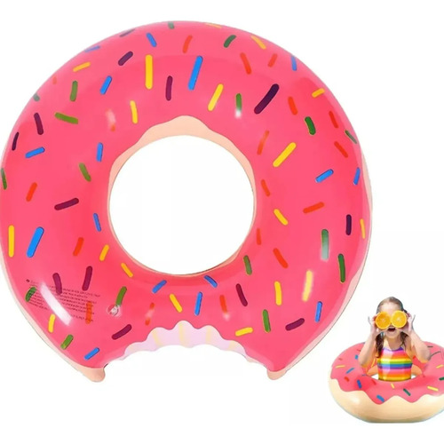 D_977517-Mlc113767822299_062026-O.jpg Flotador Inflable Para Piscina 70Cm Dona Rosada - Imagen 1