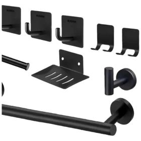 Juegos De 9 Accesorios De Baño Toallero Negro