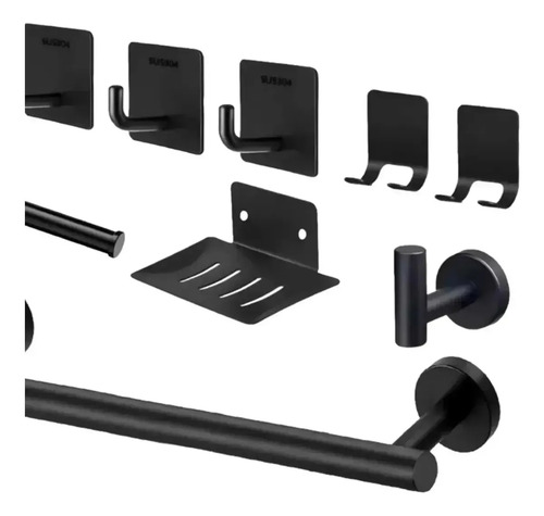 D_979313-Mlc113768437695_062026-O.jpg Juegos De 9 Accesorios De Baño Toallero Negro - Imagen 1