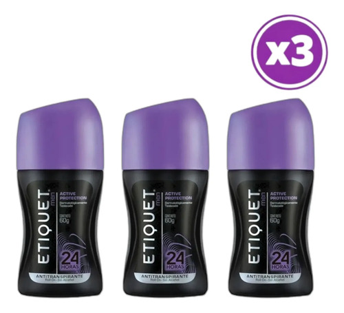 D_981919-Mlc107761604198_032026-O.jpg Pack 03 Etiquet Men Desodorante Roll On Active Protec 60G - Imagen 1