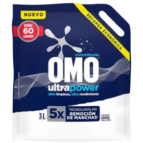 Recarga Detergente Liquido Concentrado Ultra Power 3L Omo
