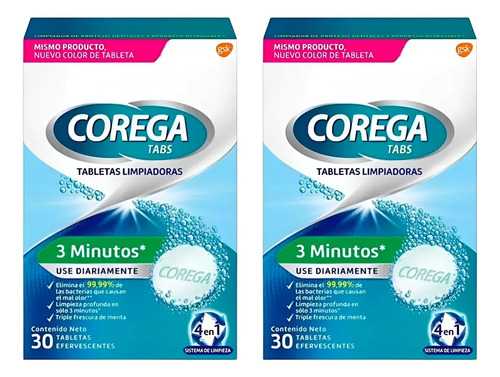 D_985887-Mlc111923178262_062026-O.jpg Pack Limpiador Prótesis Corega 30 Tabletas X2 - Imagen 1