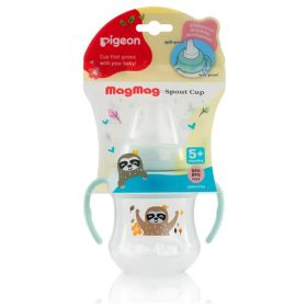 Vaso Con Boquilla De Silicona Magmag +5 Meses Pigeon Color Verde Claro