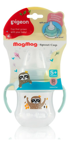 D_998501-Mlc111341780463_052026-O.jpg Vaso Con Boquilla De Silicona Magmag +5 Meses Pigeon Color Verde Claro - Imagen 1